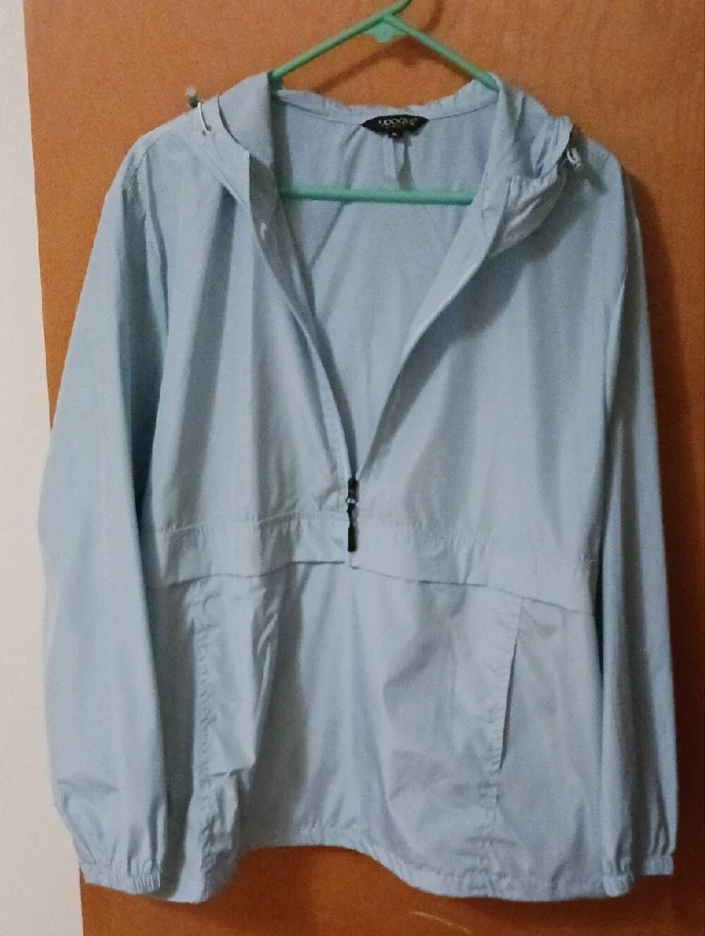 Men's Light Blue And Light Pink Hooded Windbreaker Jackets
